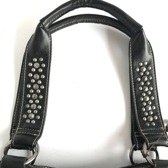 TRINITY RANCH Teal Tooled Genuine Leather Bag - Picture 10 of 15